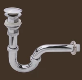 Krom Lavabo Sifonu Pop-up Q32mm U borulu - 1