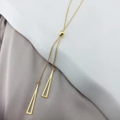 925 Ayar Gümüş Sallantılı Üçgen Kolye thumbnail 5