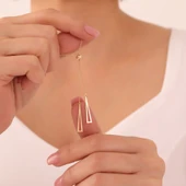 925 Ayar Gümüş Sallantılı Üçgen Kolye thumbnail 3