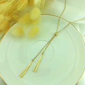 925 Ayar Gümüş Sallantılı Üçgen Kolye thumbnail 2