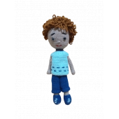 Kıvırcık Saçlı Erkek Amigurumi Organik Oyuncak Bebek - 2