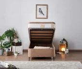 Niron Latte  Tek Kişilik Yatak Baza Başlık Seti - Sert Yatak, Kumaş Baza ve Başlık Takımı thumbnail 9