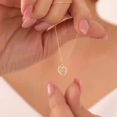 925 Ayar Gümüş Minimal Kalp Atışı Kolye thumbnail 1