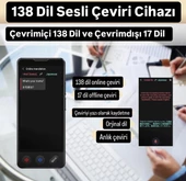 Üst Düzey İş Tercümanı WiFi Gerektirmez ChatGPT AI Ses Resim Çevirme Özelliği 138 Dil Çeviri - 4