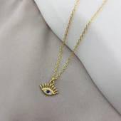 925 Ayar Gümüş Taşlı Minimal Göz Kolye thumbnail 4