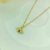 925 Ayar Gümüş Taşlı Minimal Göz Kolye thumbnail 5