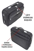 Case Club 217 Kasalı Büyük 17.3 inç Omuz Askılı El Omuz Laptop Evrak Çantası - 7