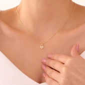 925 Ayar Gümüş Taşlı Kilit Kalp Kolye Kolye thumbnail 2