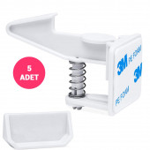 Baby Lock 5 Adet Bebek Çocuk Güvenlik Çekmece Dolap Kilidi Gizli Kilit - 2