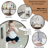 Baby Lock 5 Adet Bebek Çocuk Güvenlik Çekmece Dolap Kilidi Gizli Kilit - 5