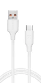 XONECT USB to Type-C uyumlu iPhone ve Samsung Modelleri için Hızlı Şarj ve Data Kablosu 100cm Beyaz thumbnail 4