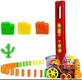 DOMİNO TREN 60 PARÇA SESLİ TREN SETİ MEGA SET Domino Taşı Dizen Tren Sesli Işıklı - 4