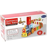DOMİNO TREN 60 PARÇA SESLİ TREN SETİ MEGA SET Domino Taşı Dizen Tren Sesli Işıklı - 5