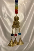 Rüzgar çanı deprem zili çanı kapı zili Pirinç Buda Budha thumbnail 6