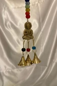 Rüzgar çanı deprem zili çanı kapı zili Pirinç Buda Budha thumbnail 3