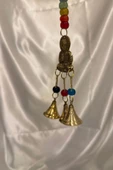 Rüzgar çanı deprem zili çanı kapı zili Pirinç Buda Budha thumbnail 5