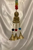 Rüzgar çanı deprem zili çanı kapı zili Pirinç Buda Budha thumbnail 9
