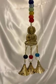 Rüzgar çanı deprem zili çanı kapı zili Pirinç Buda Budha thumbnail 4