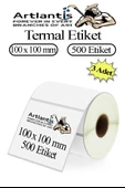100x100 mm Barkod Etiketi Yapışkanlı 3 Adet Rulo Etiket Termal Barkot Terazi Etiketi 500 lü Barkod Yazıcılara 10x10cm - 1