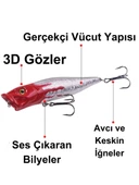 Eagenset Popper Yapay Yem 9 cm, 12  gram Maket Balık, Suni Yem, 1 Adet Model:5 - 6
