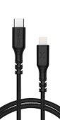 XONECT Type-C to Lightning uyumlu iPhone Modelleri için Hızlı Şarj ve Data Kablosu 100cm Örgülü Siyah thumbnail 4