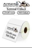 120x80 mm Barkod Etiketi Yapışkanlı 1 Adet Rulo Etiket Termal Barkot Terazi Etiketi 500 lü Barkod Yazıcılara Uyumludur - 1