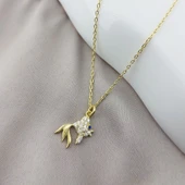 925 Ayar Gümüş Taşlı Balık Kolye thumbnail 4