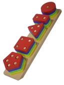 Eğitici Ahşap Geometrik Şekilli Montessori Bul Tak (21'parça) Kokusuz, Sağlıklı, Boyası Çıkmaz - 1