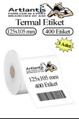 125x105 mm Barkod Etiketi Yapışkanlı 3 Adet Rulo Etiket Termal Barkot Terazi Etiketi 400 lü Barkod Yazıcılara Uyumludur - 1