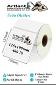 125x105 mm Barkod Etiketi Yapışkanlı 1 Adet Rulo Etiket Termal Barkot Terazi Etiketi 400 lü Barkod Yazıcılara Uyumludur - 2