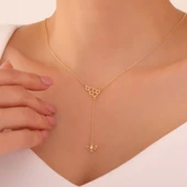 925 Ayar Gümüş Bal Peteği ve Sallantılı Arı Kolye - 1