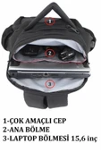 Case Club 9800 Sırt Çantası 15.6 İnç Laptop Bölmeli Darbe Emici Su Geçirmez Kumaş - 7
