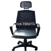 CLK Ofis Başlıklı Fileli Bilgisayar Makam Müdür Koltuğu Sandalesi PLASTİK AYAK - 1