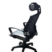 CLK Ofis Başlıklı Fileli Bilgisayar Makam Müdür Koltuğu Sandalesi PLASTİK AYAK - 3