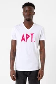 Blackpink Apt Beyaz Erkek V yaka Tshirt - 2