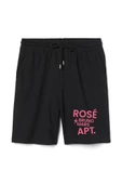 BLACKPINK ROSE BRUNO MARS APT Erkek Siyah Şort thumbnail 1