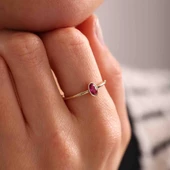 Ruby Oval Yüzük thumbnail 1