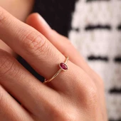 Ruby Oval Yüzük thumbnail 2