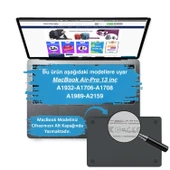 MacBook Air 13 ve MacBook Pro 13 Şeffaf Anti BlueRay Ekran Koruyucu Mavi Mor Işık Filtreli Touch Bar Touch ID thumbnail 2