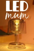 Led Mum İskandinav Tip Pil Dahil Dumansız Alev Ledli Yapay Dekoratif Mum Dekor Işığı Füme PT428 - 1