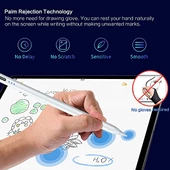 İPad Air 13 Uyumlu Avuç İçi Reddetmeli Eğim Hassasiyetli Dokunmatik Yazı Kalemi - 3