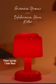 Led Mum İskandinav Tip Pil Dahil Dumansız Alev Ledli Yapay Dekoratif Mum Dekor Işığı Kırmızı PT427 - 3