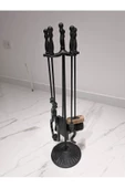 Şömine Döküm Maşa Kürek Takımı Seti Siyah İdeal Boy - 1
