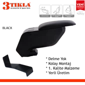 Renault Fluence 2012 Delmesiz Çelik Ayaklı Siyah Kolçak Kol Dayama thumbnail 2