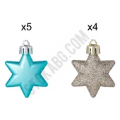 Yıllbaşı Çam Ağacı Süsü Simli Ve Mat Yıldız Noel Ağacı Süsü 9 Lu  6 cm - 1