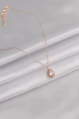 Celira Gold Renk Damla Model Zirkon Taşlı Kadın Kolye - 2
