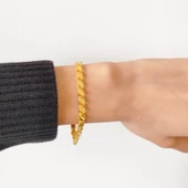 22 Ayar Altın Kaplama Arpa - Halep Model Kadın Bileklik BLK-170 thumbnail 2