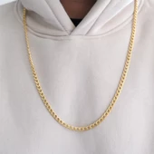 Çelik Zincir Altın Kaplama Figaro Model 4MM ZN-111 thumbnail 2