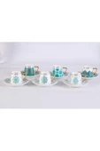 OMS 11156 - Amazonite, 12 Parça, Porselen, Otantik, Modern Tarz, Kibar Ağızlı Kahve Fincan Seti - 1