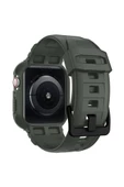 Spigen Apple Watch 45mm (Seri 9/8/7) Kılıf & Kordon Kayış Rugged Armor Pro Charcoal Gray - ACS00819 - 5
